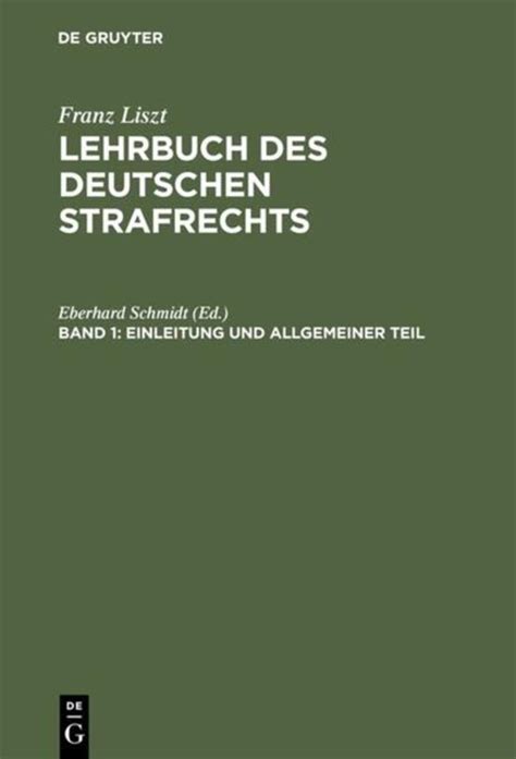 Franz Liszt Lehrbuch Des Deutschen Strafrechts Einleitung Und