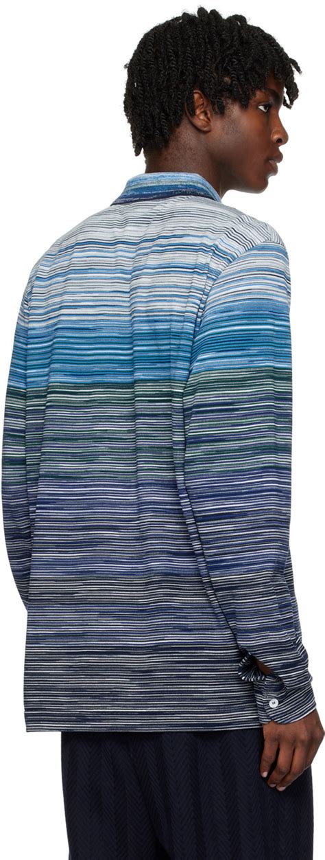 Missoni Blue Striped Polo Missoni