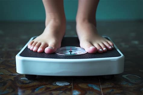 Premium Photo Feet On Weight Scale Straight View Symbolizing Weight