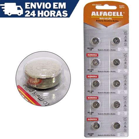 10 Bateria Pilha Alcalina Alfacell LR41 AG3 LR736 1 5 V Cartela Blister