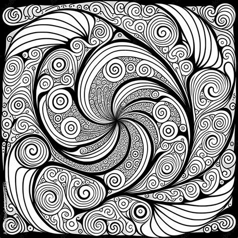 Abstract Swirling Patterns Coloring Book Page For Coloring Book