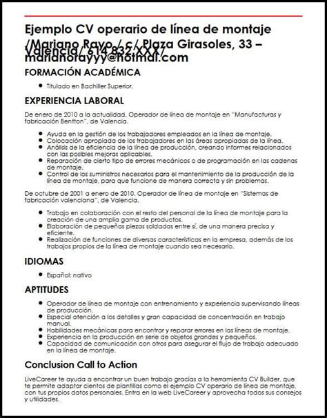 Introducir Imagen Modelo De Cv Operario De Produccion Abzlocal Mx