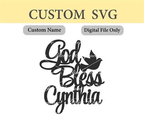 Any Name God Bless File Svg Cut File God Bless Name Svg Custom