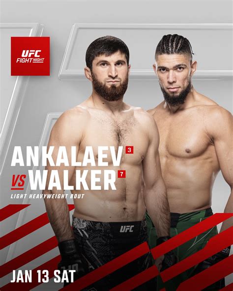 Ufc Vegas Ankalaev Vs Walker Karta Walk Pierwszej Gali Ufc W