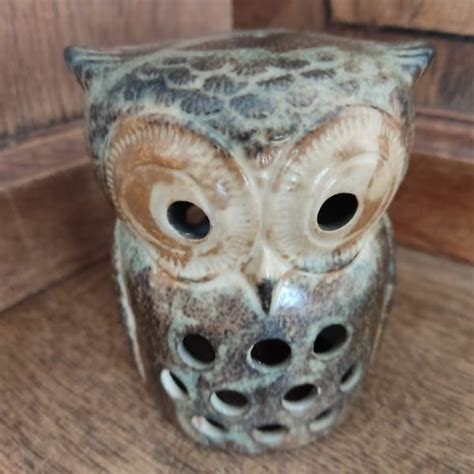 Ceramic Owl Candle Holder Etsy