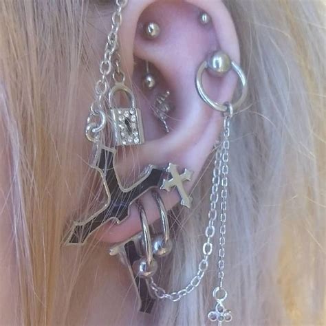 Grunge Jewelry Image By Daisyqueenofflowers On Grunge In 2020 Ear