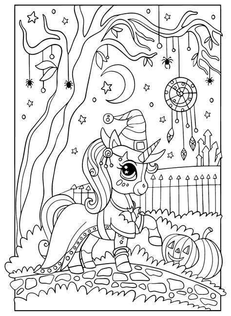 Halloween Unicorn Coloring Pages Coloringpagesonly