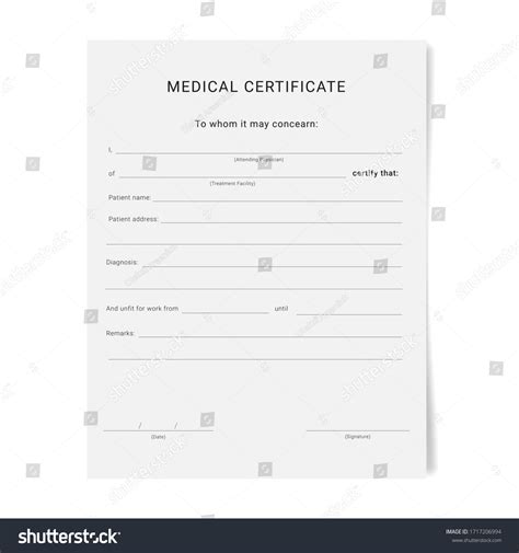 Medical Certificate Form Sick Leave Pad Stock Vektor Royaltyfri