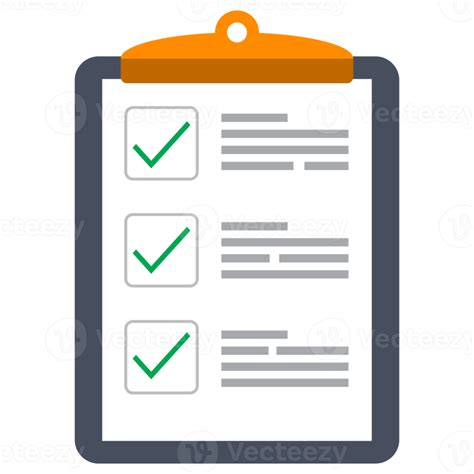 Clipboard And Check Marks Flat Style Design Png