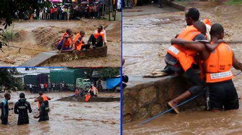 Balaa La Mvua Watatu Waokolewa Baada Ya Kusombwa Na Maji Daraja