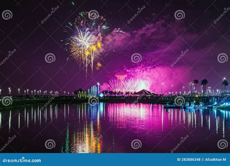 Fireworks At Al Khobar Saudi Arabia September 23 2022 National Day Celebration Of Kingdom Of