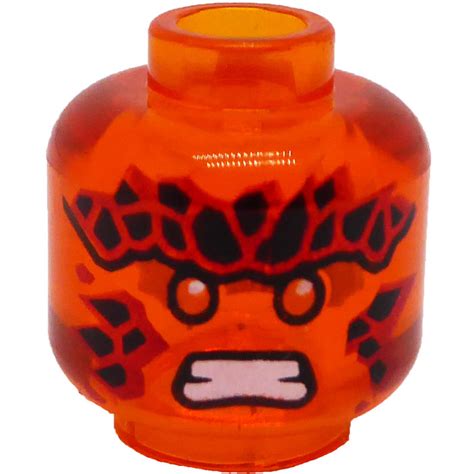 Lego Transparent Orange Cole Golden Dragon Head Recessed Solid Stud