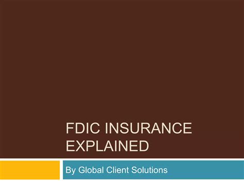 FDIC Insurance Explained PPT