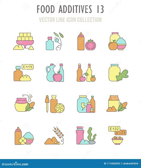 Set Of Retro Icons Of Food Additives Stock Illustration Illustration