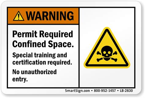 Permit Required Confined Space Training Required Label, SKU: LB-2830