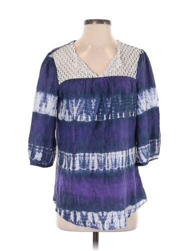 Calypso St Barth For Target Women Purple 3 4 Sleeve Silk Top S EBay