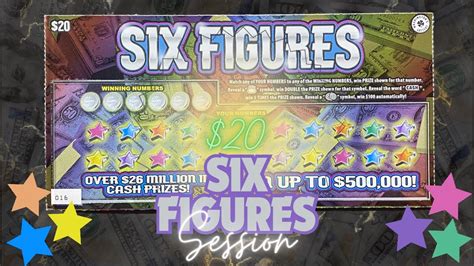 20 SIX FIGURES WA Lottery Scratch Off Tickets Lottery ScratchOffs