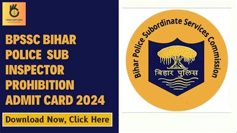 Bpssc Bihar Police Si Prohibition Admit Card