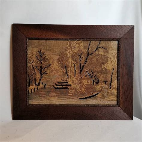 Antique Embroidery Wood Frame Etsy