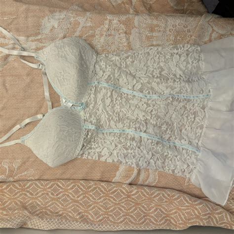 White Lace Babydoll Top Lingerie Depop