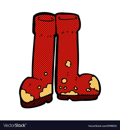 Comic cartoon muddy boots Royalty Free Vector Image