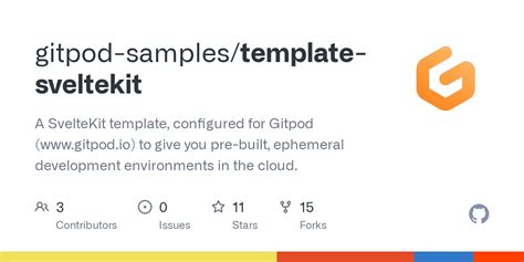 Github Gitpod Samples Template Sveltekit A Sveltekit Template