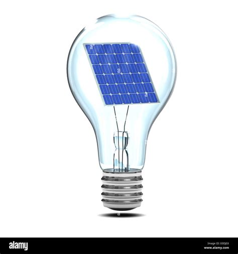 D Lightbulb With Solar Panel Inside Stock Photo Alamy