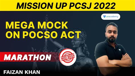 Mega MOCK Test On POCSO Act Mission UP PCSJ 2022 Faizan Khan Let