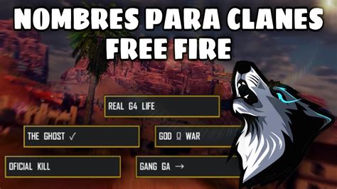 Nombres Para Clanes De Free Fire Con Iniciales Youtube