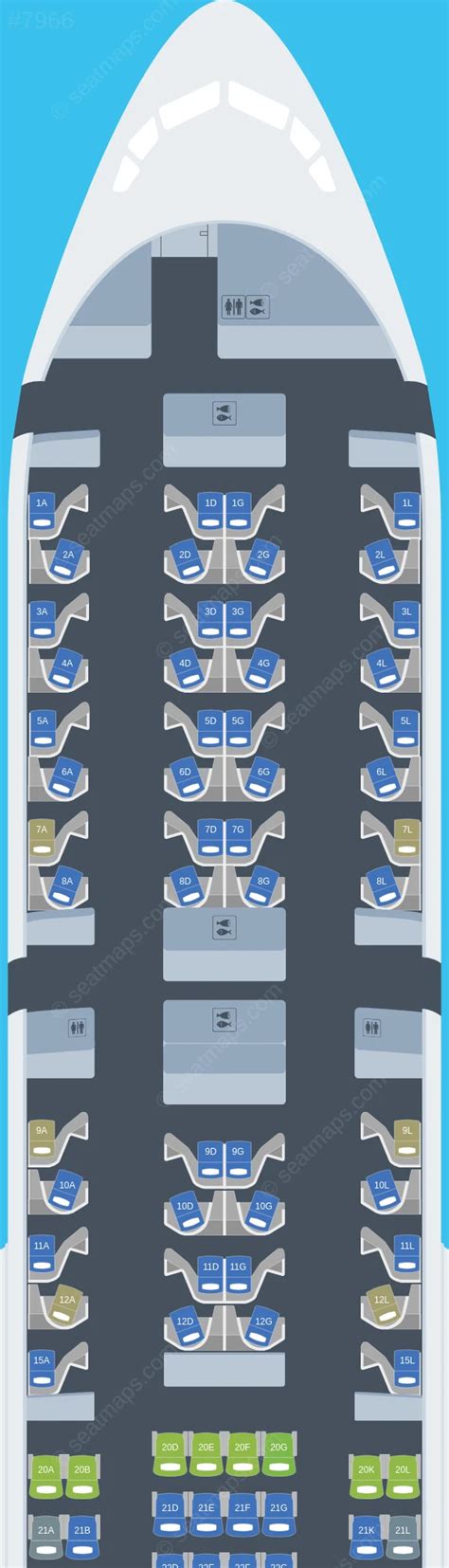 Seat map of United Boeing 777-200ER aircraft