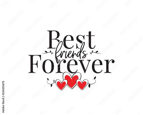 Best Friends Forever Vector Wording Design Lettering Wall Art