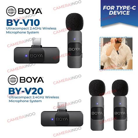 Jual Boya BY V10 V20 Ultracompact 2 4Ghz Wireless Microphone For