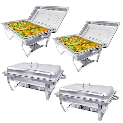 Vevor Chafing Dish 3 Packs Stainless Steel Chafing Dishes 95 Quart