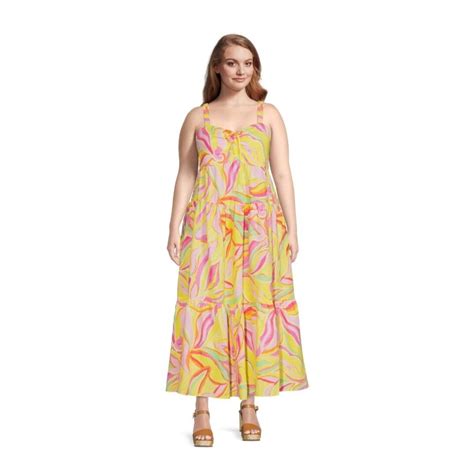 Terra And Sky Womens Plus Size Tiered Maxi Dress Size 4x 28w 30w Ebay