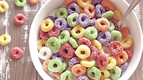 A Bowl Cereal Froot Loops Background Froot Loops Cereal Background