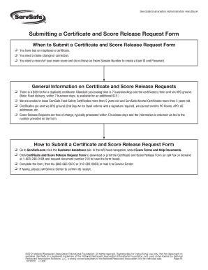 Fillable Online Submitting A Certificate And Score Release Request Form