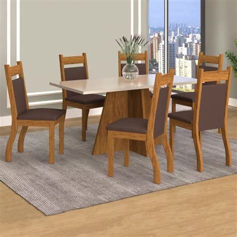 Mesa De Jantar Lugares Laurem Seda Blonde Fum Viero Parcelamento