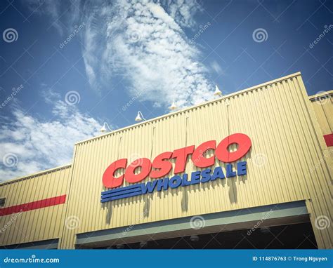 Logo Of Costco Wholesale Store At Facade Entrance Editorial Stock Photo