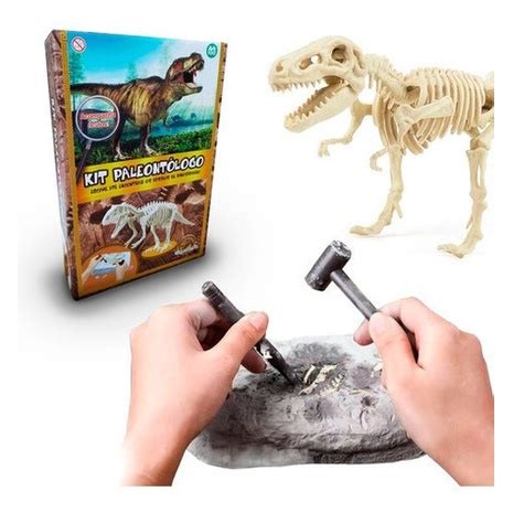 Kit Arqueologia Dinossauro Dino Fóssil Escavação Brinquedo Escavar