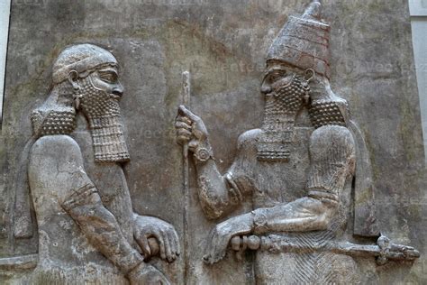 Ancient Babylonia And Assyria Sculpture From Mesopotamia Stock