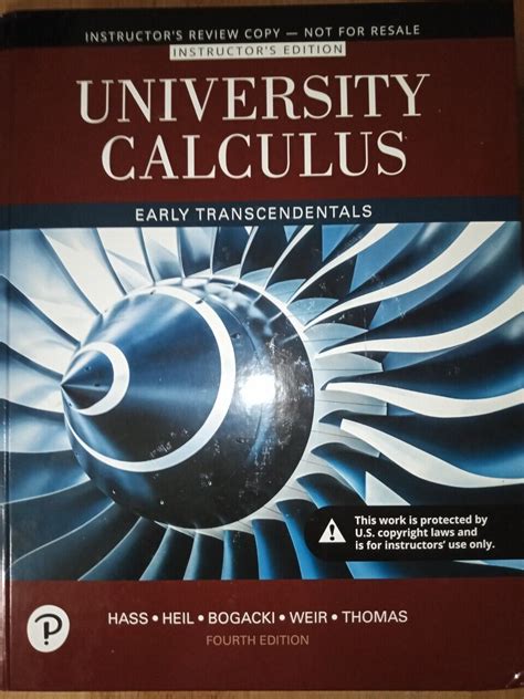 Instructors Copy University Calculus Early Transcendentals By Hass