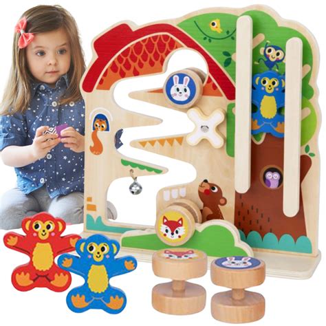 TOOKY TOY Drewniana Tablica Manipulacyjna Montessori Labirynt Leker