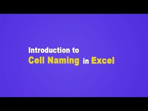 MS Excel For Beginners Introduction To Cell Naming YouTube