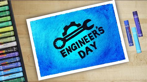 Happy Engineer S Day Drawing Using Oil Pastels Step By Step Youtube