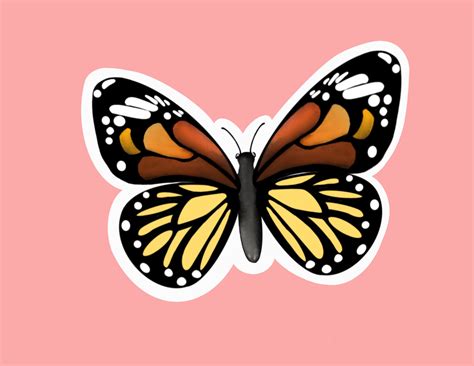 Kawaii Monarch Butterfly Sticker Animal Crossing Sticker Etsy