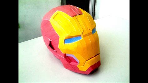 Diy Pepakura Papercraft IRON MAN Mark 42 Helmet Time Lapse YouTube