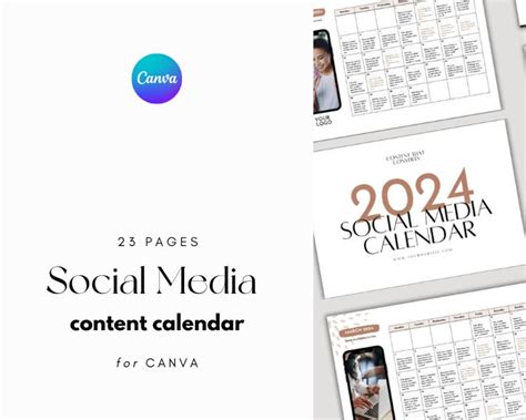 2024 Social Media Content Calendar Etsy