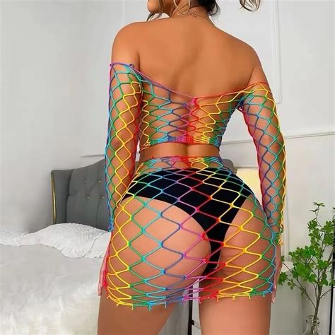 Malla Arcoiris Dos Piezas Manga Larga Lexxus Sex Shop