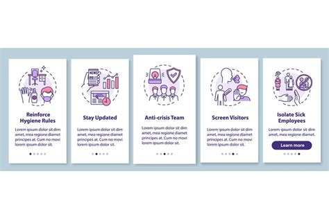 Workplace Safety Guidelines Onboarding Mobile App Pages