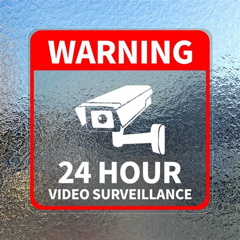 Video Surveillance Sticker 9 Pack 3x3 Inches 4 Mil